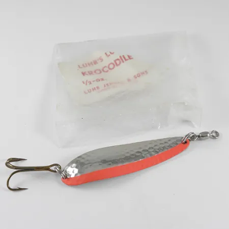 Luhr Jensen Krocodile Ondulante, Nichel Martellato / Rosso, 14g, #1537