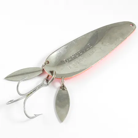 Eppinger Dardevle Klicker Ondulante, Arancio Fluo/Nichel, 28g, Doppia Paletta, #1599