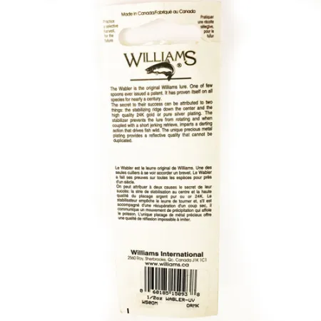 Williams Wabler W50 UV Ondulante, Oro/Argento/Rosso, 14g, Bordo UV, #1730