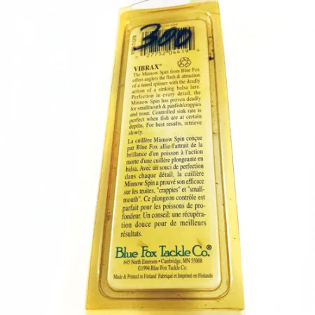 Blue Fox Vibrax Minnow Spin 2 Cucchiaino, Arancio/Giallo, 9g, #5581