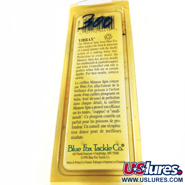 Blue Fox Vibrax Minnow Spin 2 Cucchiaino, Arancio/Giallo, 9g, #5581