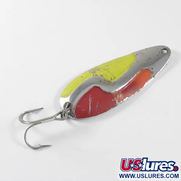 Kush Spoon Cucchiaino, Rosso / Giallo / Nickel, 9g, Forma a S, #1743