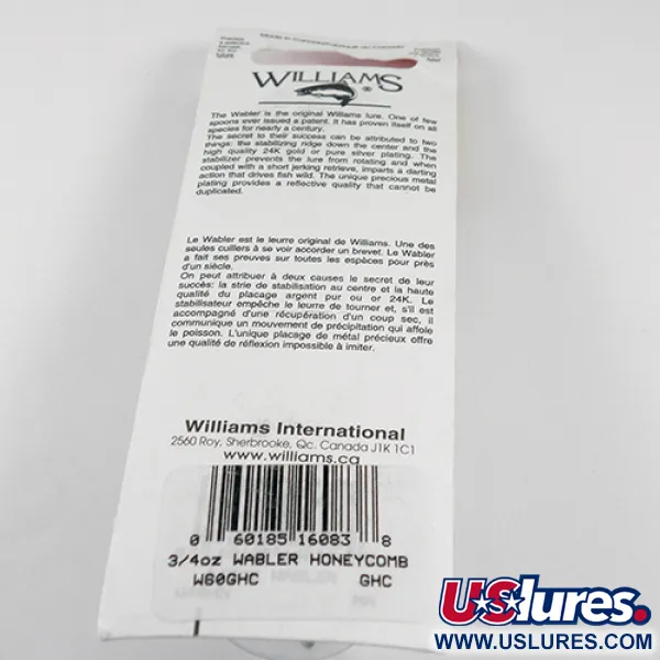 Williams Wabler W60 Ondulante, Oro (Placcato), 21g, Nido d'ape, #1763