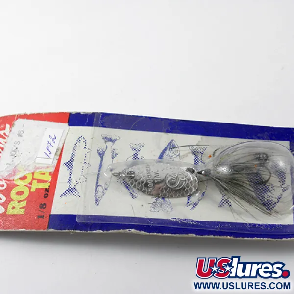 Cucchiaino Yakima Bait Rooster Tail, Nickel/Nero/Bianco, 3.54g, #1872