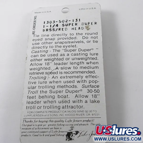 Luhr Jensen Super-Duper 502 Ondulante, Oro / Rosso, 2,5g, #1878