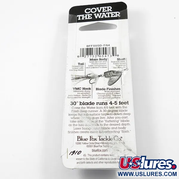 Blue Fox Flash Deep Runner, Arcobaleno, 3,3g, Amo VMC, #1910