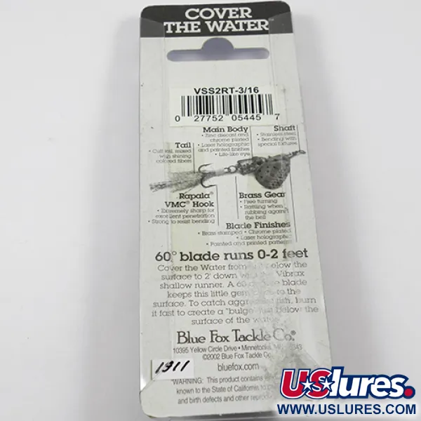 Blue Fox Vibrax Shallow Cucchiaino, Rainbow, 8g, Shallow Runner, #1911