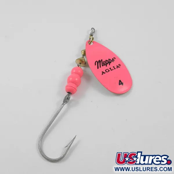 Mepps Aglia Hot Pink 4 Cucchiaino, Rosa / Oro, 9g, Amo Singolo, #1922