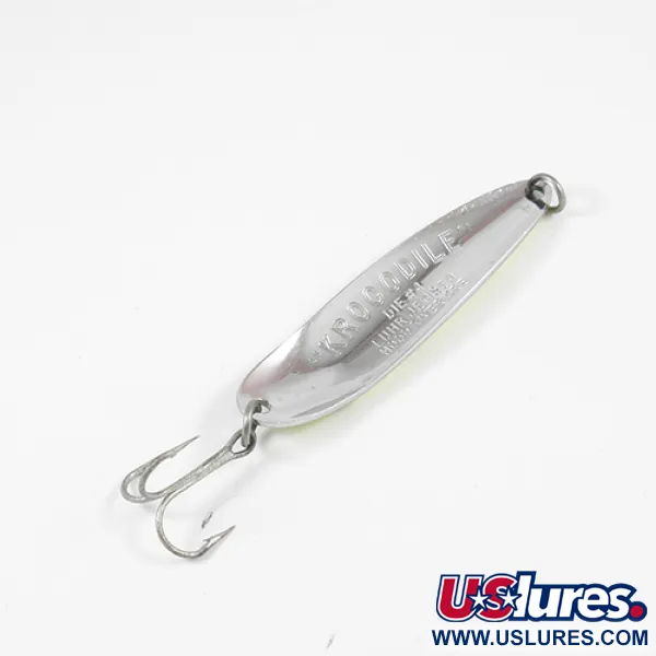 Luhr Jensen Krocodile Die #4 Ondulante, Giallo/Verde/Nickel, 14g, #1983