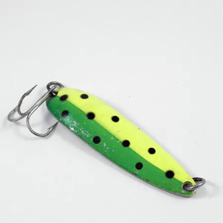 Luhr Jensen Krocodile Die #4 Ondulante, Giallo/Verde/Nickel, 14g, #1983