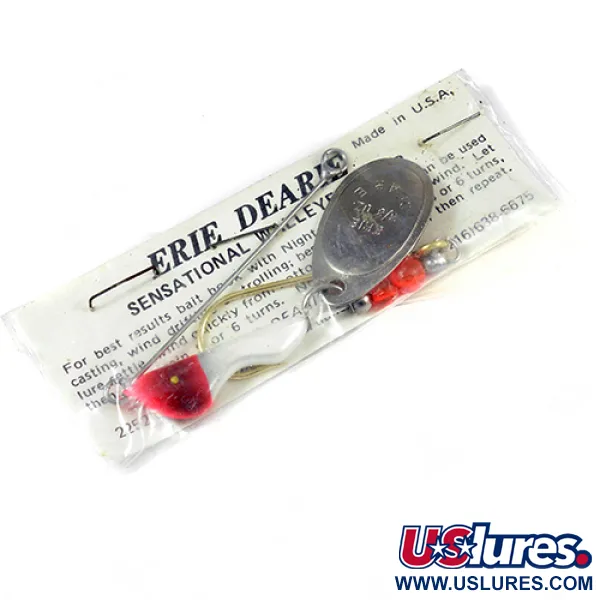 Erie Dearie Walleye Killer Spinner, Rosso/Bianco, 14g, Vintage, #2227