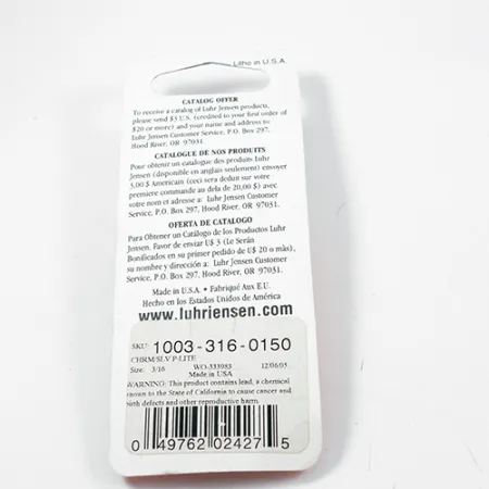 Luhr Jensen Krocodile Ondulante, Nichel, 9g, Profilo Lancio Lungo, #2047