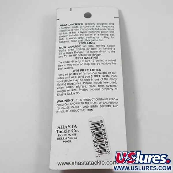 Shasta Humdinger Cucchiaino Traina, Nichel / Blu, 14g, #2049