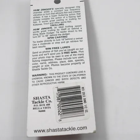 Shasta Humdinger Ondulante, Sabbia Dorata/Rosso, 14g, Sonico, #2051