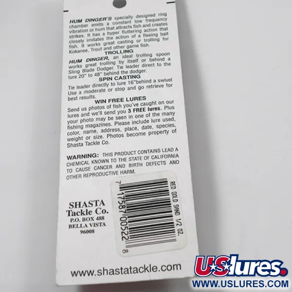 Shasta Humdinger Ondulante, Sabbia Dorata/Rosso, 14g, Sonico, #2051