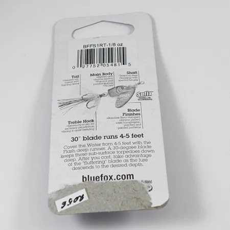 Blue Fox Flash Deep Runner Spinner, Arcobaleno, 4g, Fondali, #2056