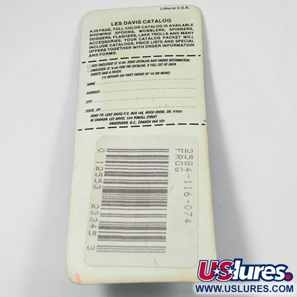 Luhr Jensen Les Davis Bang Tail Rotante, Frog, 2g, Pala Oro, #2077