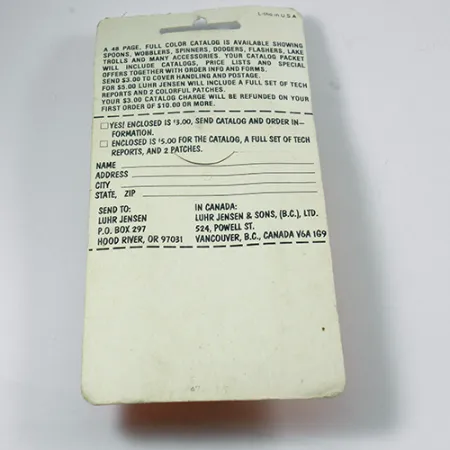 Luhr Jensen TEE Spoon Cucchiaino, Nickel / Rosso, 7g, Vintage, #2078