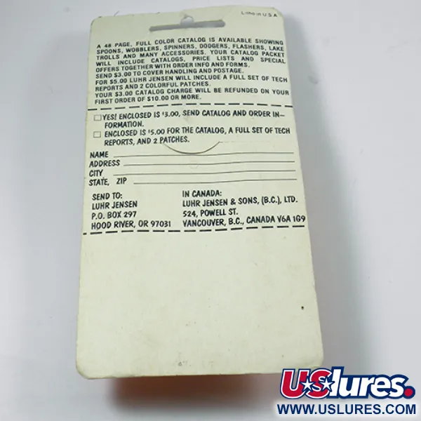 Luhr Jensen TEE Spoon Cucchiaino, Nickel / Rosso, 7g, Vintage, #2078