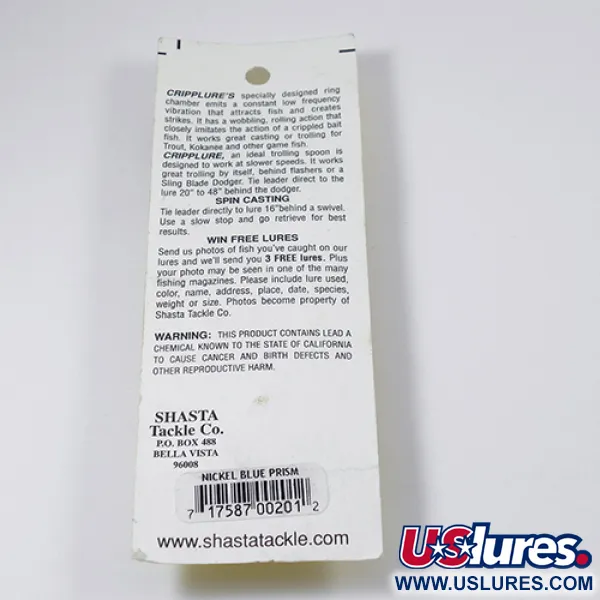 Shasta Cripplure Cucchiaino, Nichel/Blu, 7g, Camera vibrante, #2103