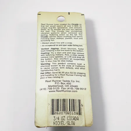 Reef Runner Cicada Blade Bait, Nichel, 21g, Vintage USA, #2157