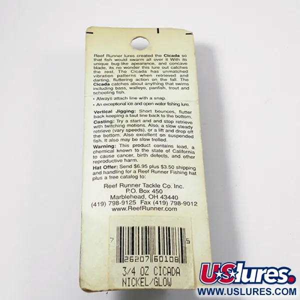 Reef Runner Cicada Blade Bait, Nichel, 21g, Vintage USA, #2157