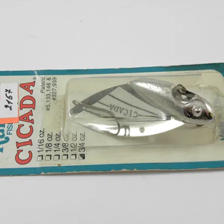 Reef Runner Cicada Blade Bait, Nichel, 21g, Vintage USA, #2157