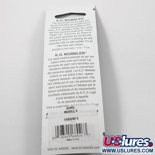 Acme K.O. Wobbler UV Cucchiaino, Nickel/UV, 21g, Effetto UV, #2216