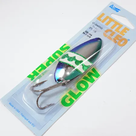 Acme Little Cleo Glow Ondulante, Blu-Verde, 21g, UV-reattivo, #C340TSG/BGD