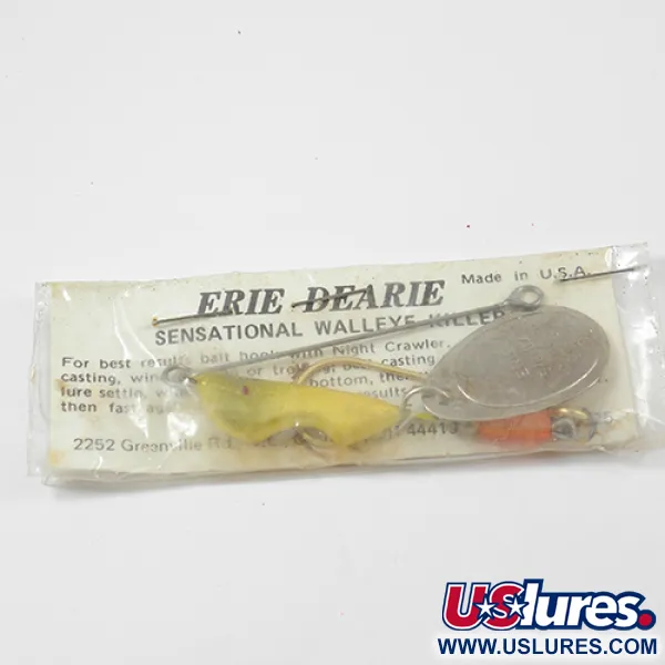 Erie Dearie Walleye Killer Spinner, Nichel/Giallo, 14g, #2228