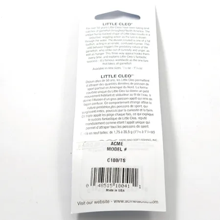 Acme Little Cleo Ondulante, Giallo/Arancione/Nichel, 3,5g, #2713