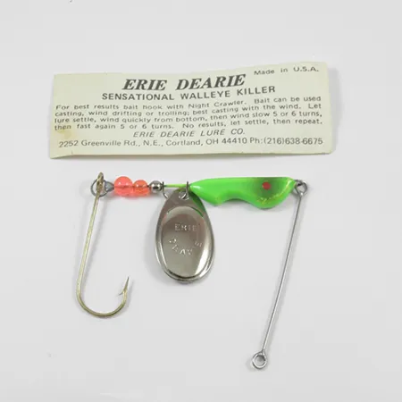 Erie Dearie Walleye Killer Esca, Nickel / Verde, 12g, #2234