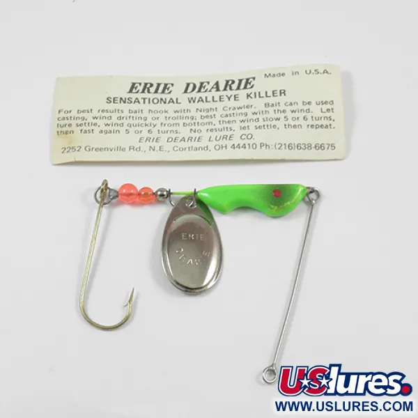 Erie Dearie Walleye Killer Esca, Nickel / Verde, 12g, #2234