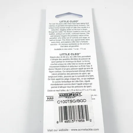 Acme Little Cleo Glow Ondulante, Nickel/Verde/Glow, 9,5g, UV, #2246