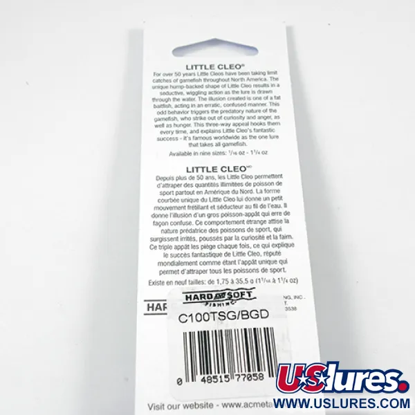 Acme Little Cleo Glow Ondulante, Nickel/Verde/Glow, 9,5g, UV, #2246