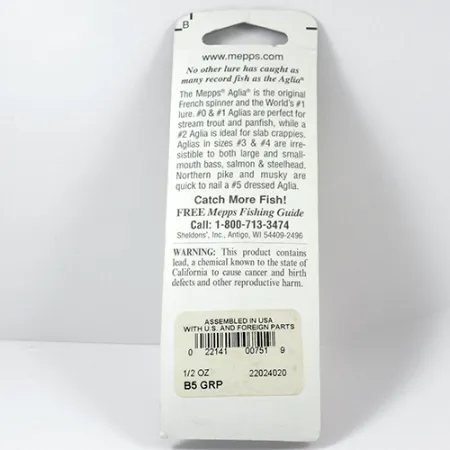 Mepps Aglia 5 Cucchiaino, Platinum Green, 14g, Tubicino Orange, #2281