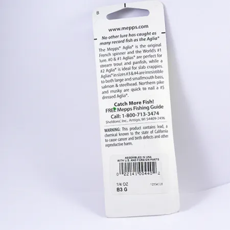 Mepps Aglia 3 Cucchiaino, Oro, 7g, Pala Dorata, #2295