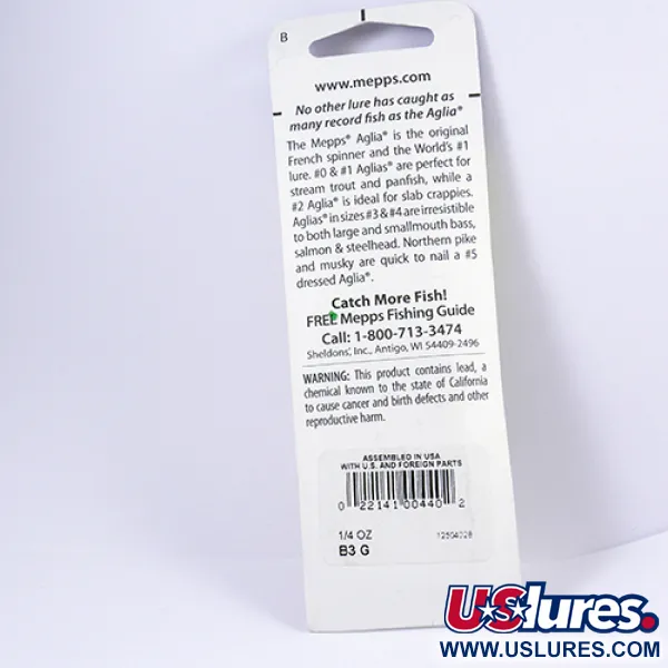 Mepps Aglia 3 Cucchiaino, Oro, 7g, Pala Dorata, #2295