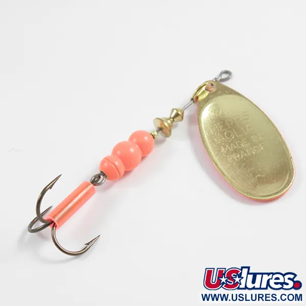 Mepps Aglia Hot 4 Cucchiaino, Hot (Arancio Fluo/Ottone), 9g, #2350