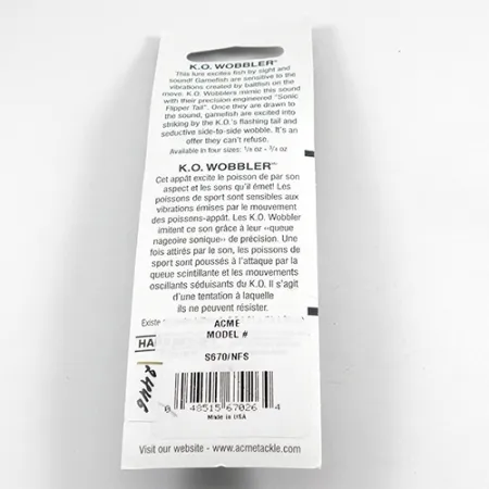 Acme K.O. Wobbler UV Ondulante, Nichel/UV Orange, 14g, UV-attivo, #2446