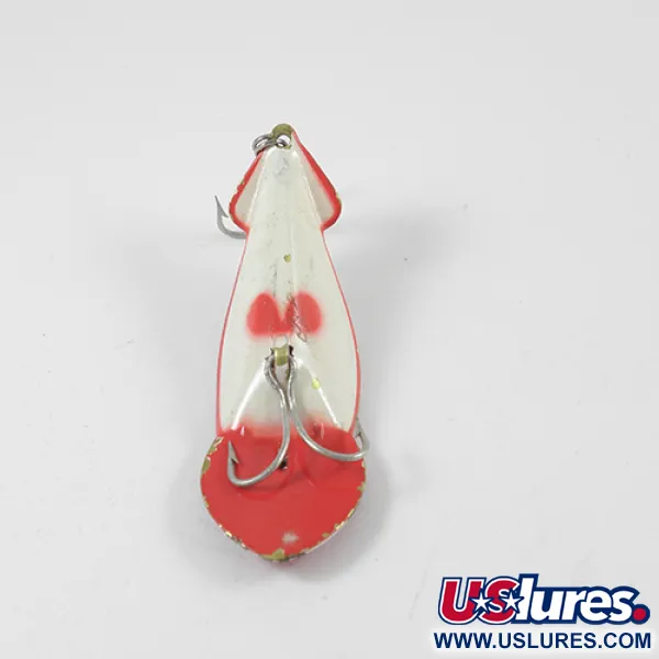 Buck Perry Spoonplug Esca Metallo, Rosso/Bianco, 10g, Vintage, #2705