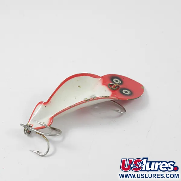 Buck Perry Spoonplug Esca Metallo, Rosso/Bianco, 10g, Vintage, #2705