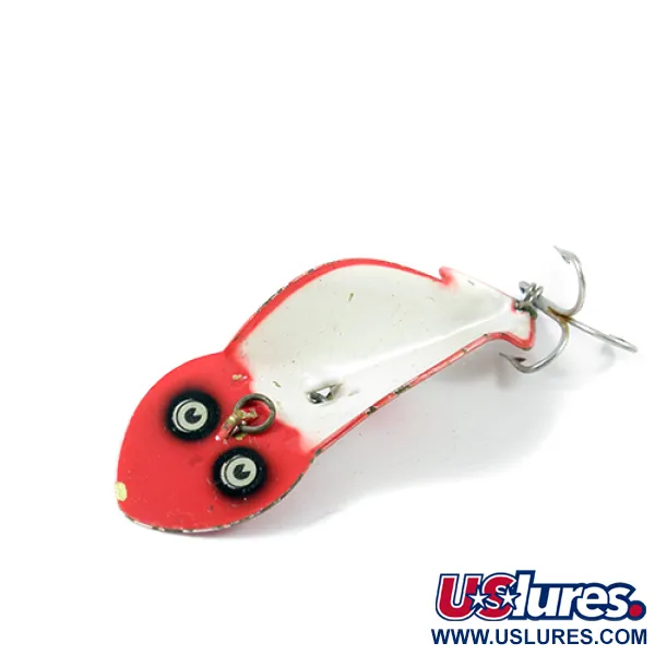 Buck Perry Spoonplug Esca Metallo, Rosso/Bianco, 10g, Vintage, #2705