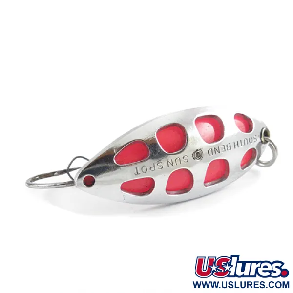South Bend Sun Spot Ondulante, Nichel / Rosso, 14g, antialga, #2807