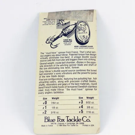 Blue Fox Super Vibrax 3 Cucchiaino, Argento, 8g, Anti-torsione, #2848