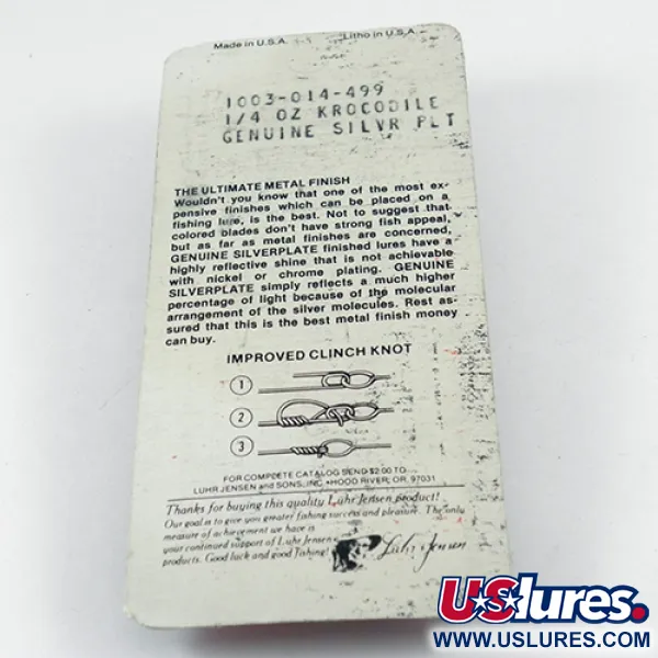 Luhr Jensen Krocodile Die #3 Ondulante, Nickel, 7g, Profilo stretto, #2881