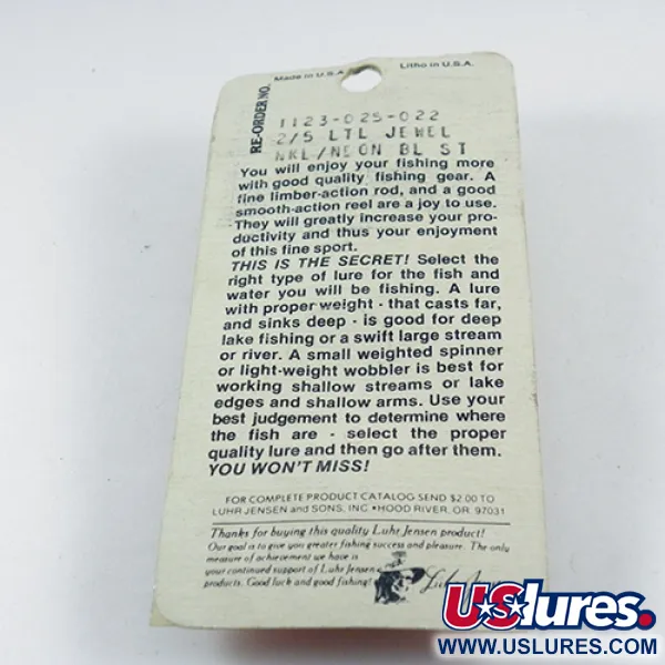 Luhr Jensen Little Jewel Ondulante, Nickel/Blu, 14g, Vintage, #2883