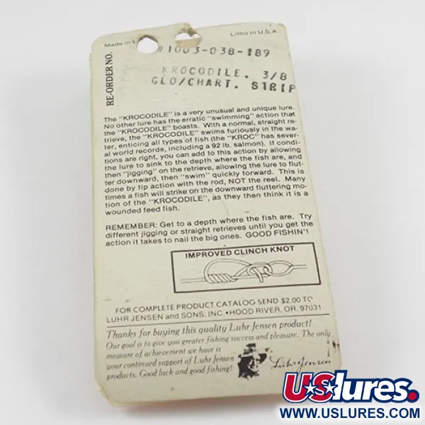 Luhr Jensen Krocodile Die #3 Glow, Bianco/Giallo, 14g, Ondulante, #2935