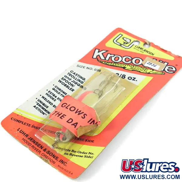Luhr Jensen Krocodile Die #3 Ondulante, Bianco/Rosso Glow, 17,7g, #2936