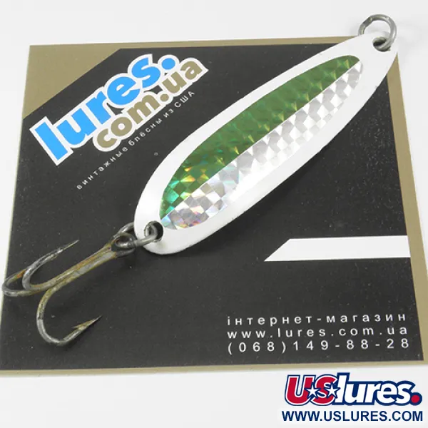 Luhr Jensen Krocodile Die #5 Ondulante, Bianco/Verde/Giallo, 23g, #2955